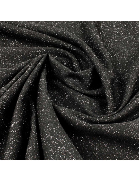 Tissu crêpe pailleté argent noir