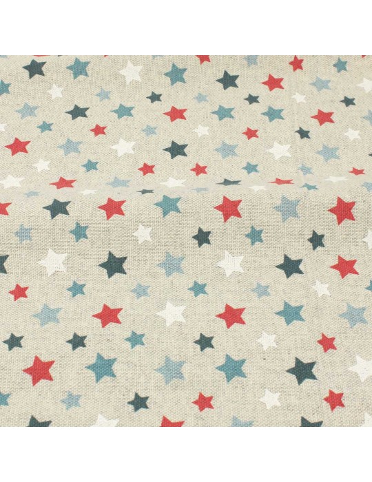 Coupon coton/polyester étoiles gris 200 x 150 cm
