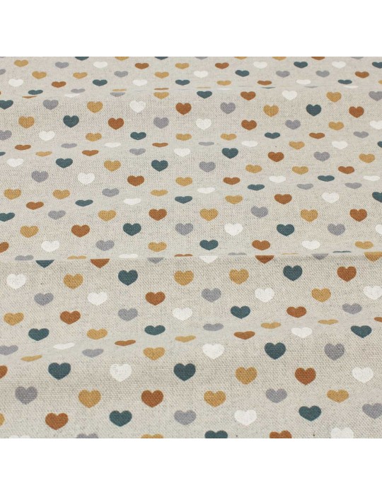 Coupon coton/polyester cœurs 50 x 150 cm