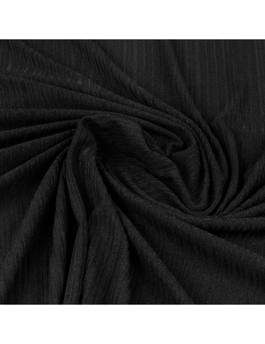 Tissu jersey côtelé uni noir