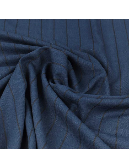 Toile d'habillement unie rayée bleu/noir