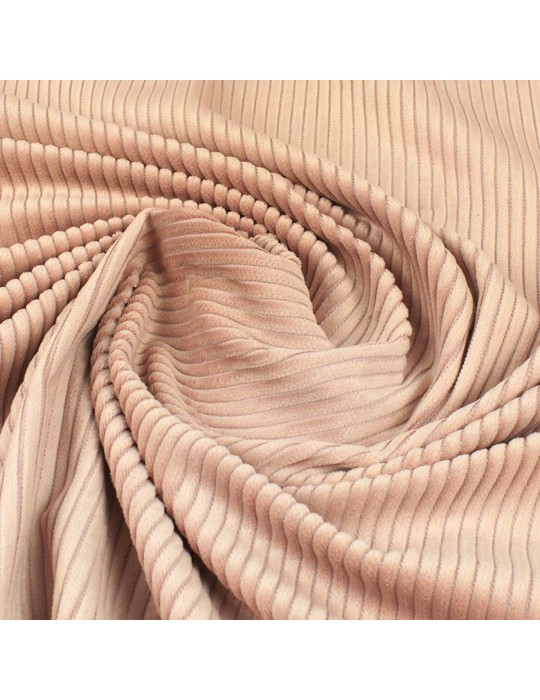 Tissu velours côtelé rose
