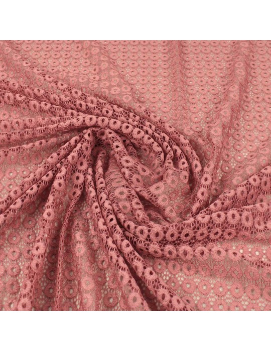 Tissu dentelle ovale vieux rose