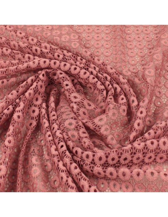 Tissu dentelle ovale vieux rose