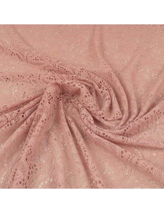 Tissu dentelle végétal rose