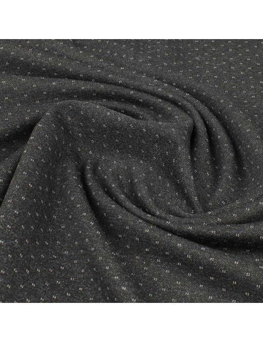 Tissu jersey imprimé point anthracite