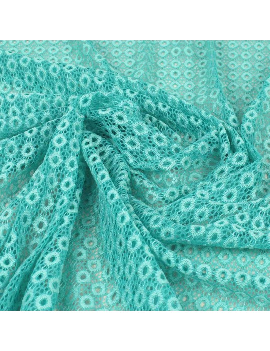 Tissu dentelle ovale bleu aqua