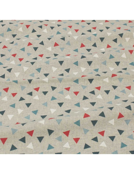 Coupon coton/polyester triangles gris 50 x 150 cm