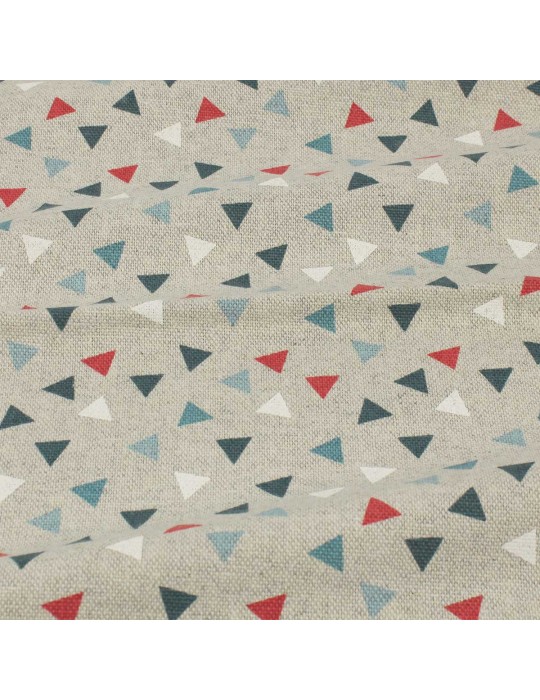 Coupon coton/polyester triangles gris 50 x 150 cm