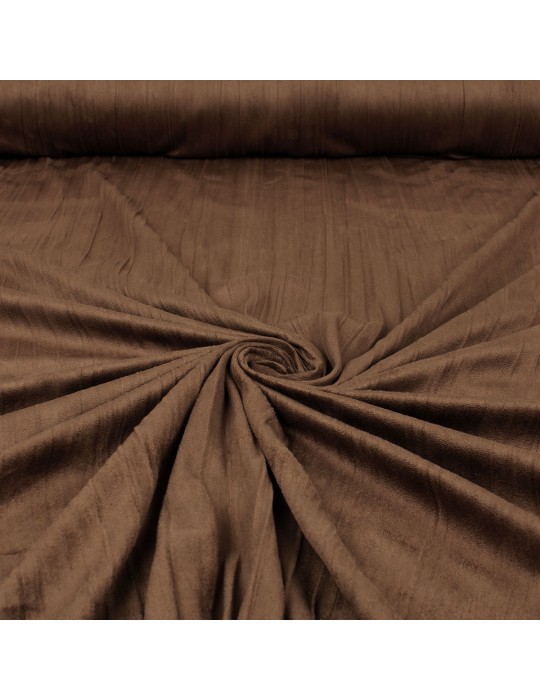 Tissu suédine polyester marron