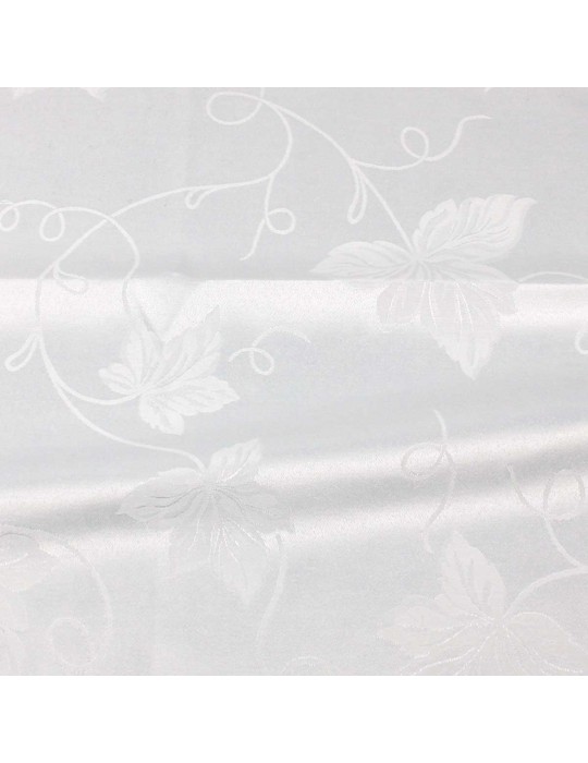 Coupon damassé blanc 50 x 138 cm