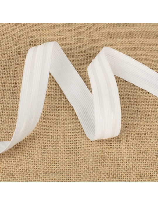 Elastique enduction silicone blanc 25 mm