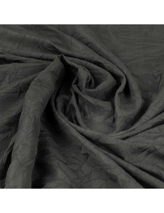 Tissu polyester froissé noir