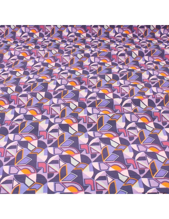 Tissu viscose géométrique violet