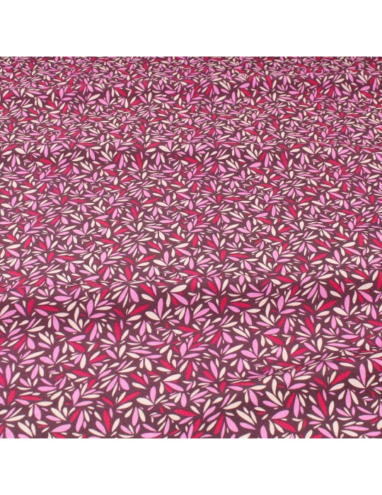 Tissu viscose pétales rose