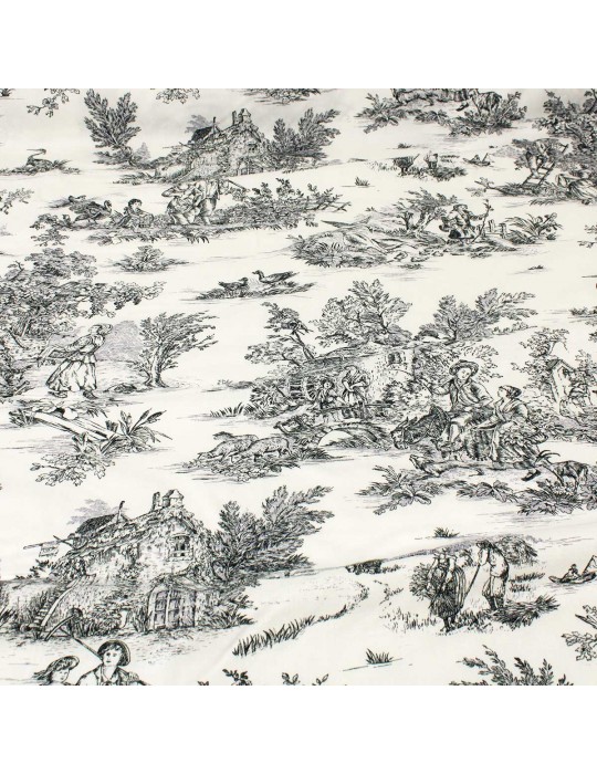 Tissu viscose toile champêtre blanc