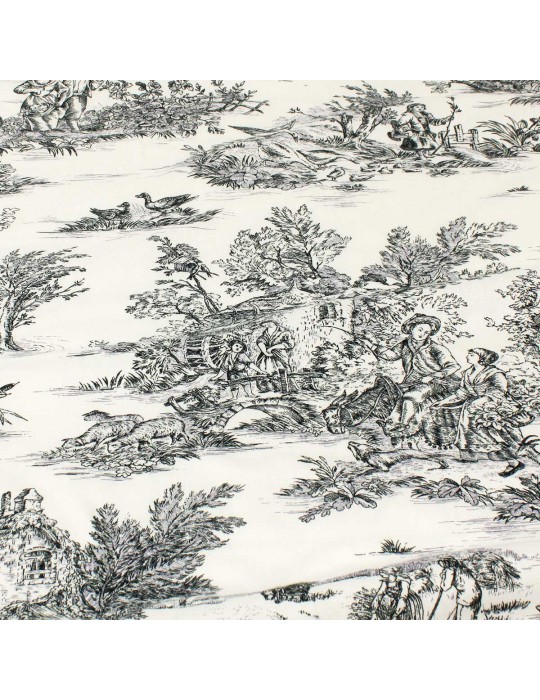 Tissu viscose toile champêtre blanc