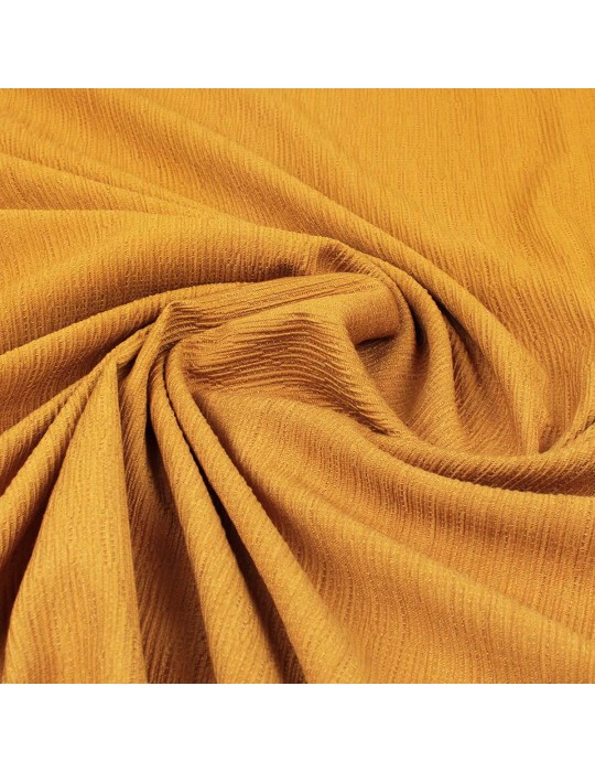 Tissu viscose uni côtélé ocre