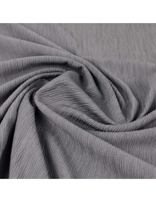 Tissu viscose uni côtélé gris