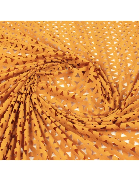 Tissu dévoré polyester ocre