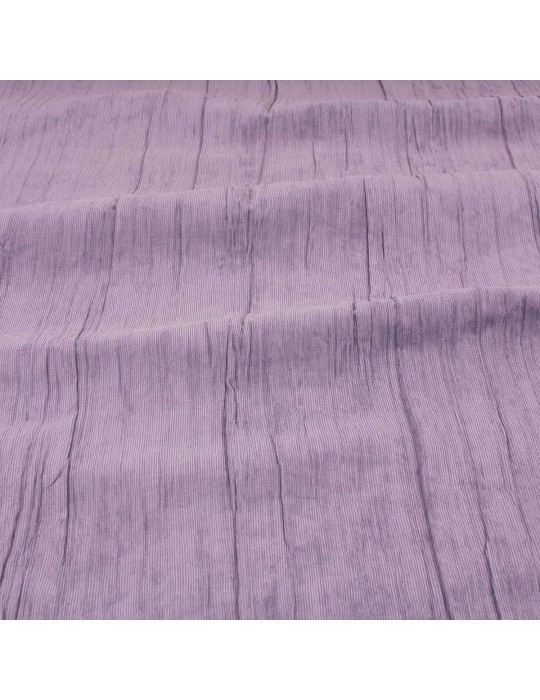 Tissu velours uni froissé violet