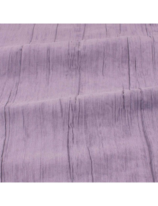 Tissu velours uni froissé violet