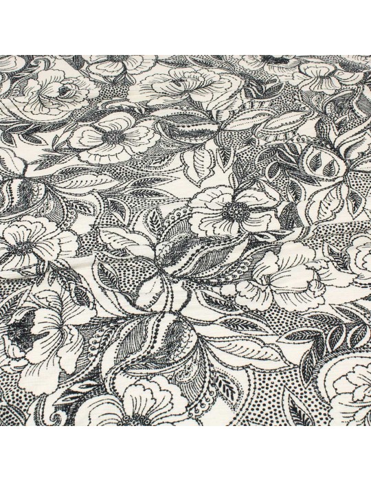 Coupon jersey floral noir/blanc 300 x 145 cm