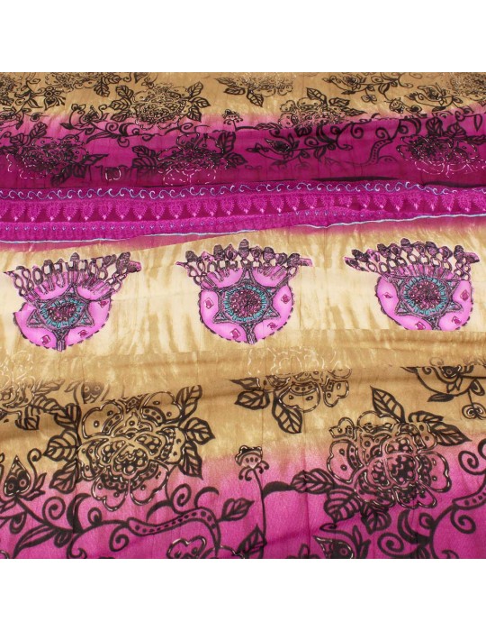 Coupon tissu maille imprimé fuchsia 300 x 135 cm