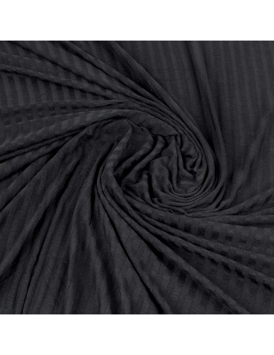 Coupon jersey côtelé viscose noir  300 x 130 cm