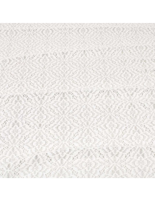 Tissu dentelle uni blanc