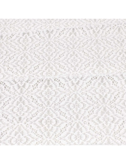 Tissu dentelle uni blanc