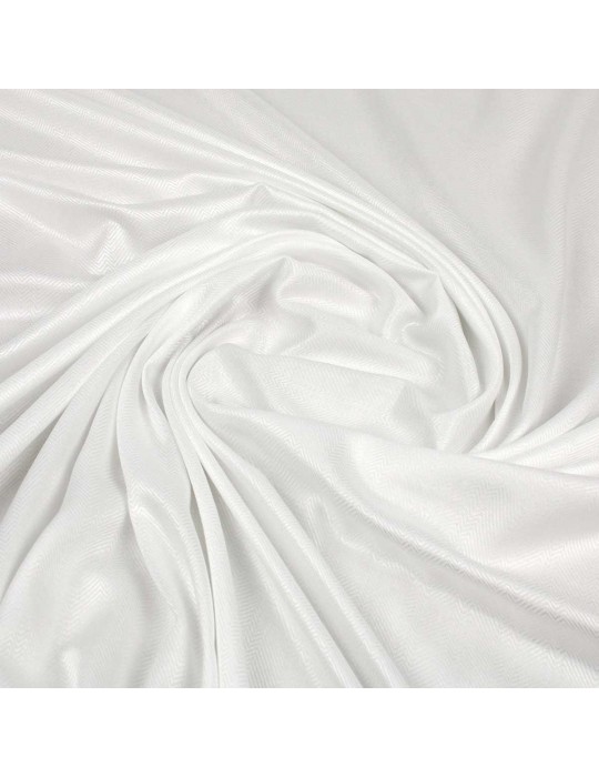 Tissu viscose uni chevron blanc