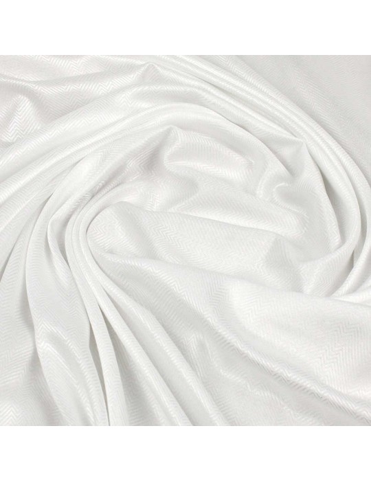 Tissu viscose uni chevron blanc