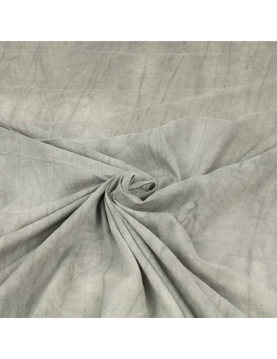 Tissu voile de coton brodé gris