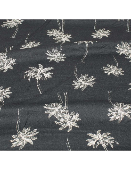 Tissu viscose palmiers gris