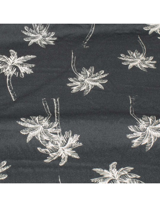 Tissu viscose palmiers gris