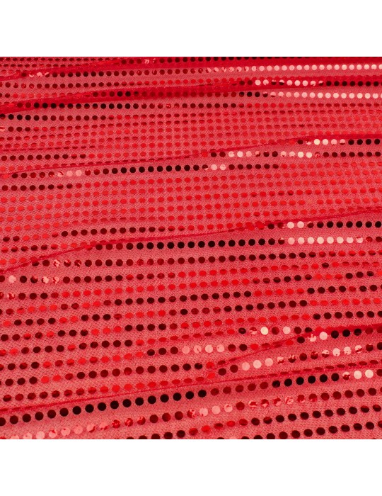 Tissu disco paillettes rouge