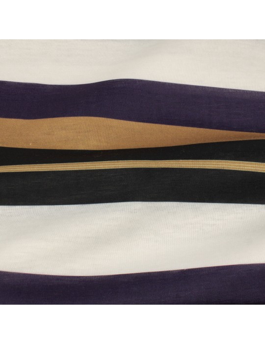 Coupon jersey rayures violet/camel 300 x 150 cm