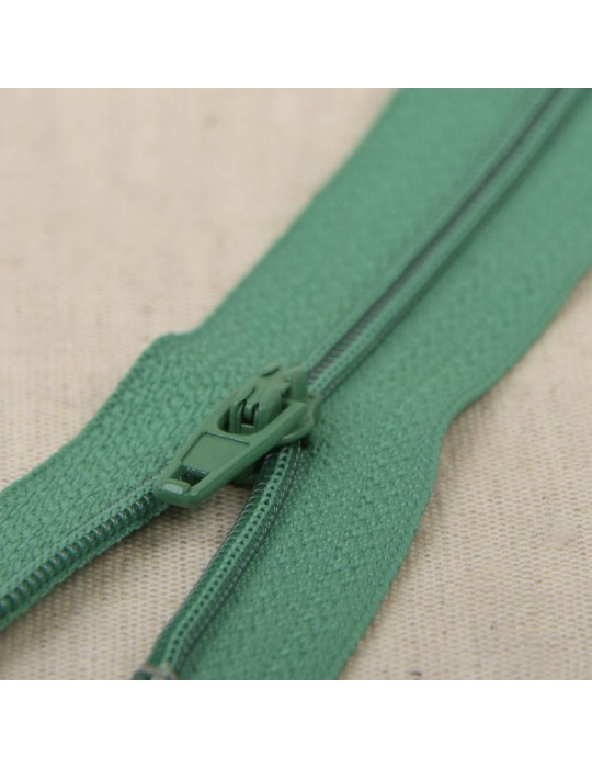 Fermeture fine polyester 60 cm vert