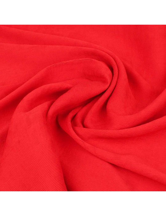 Tissu viscose/nylon plissé rouge