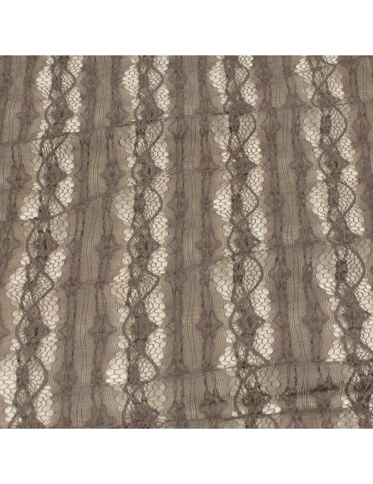 Tissu dentelle uni taupe