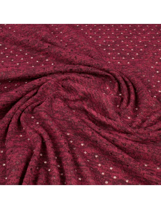 Tissu jersey métal brillant bordeaux