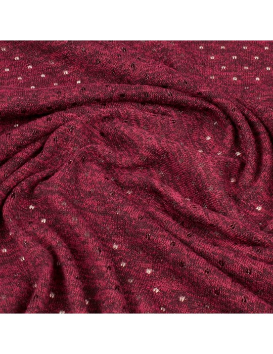 Tissu jersey métal brillant bordeaux