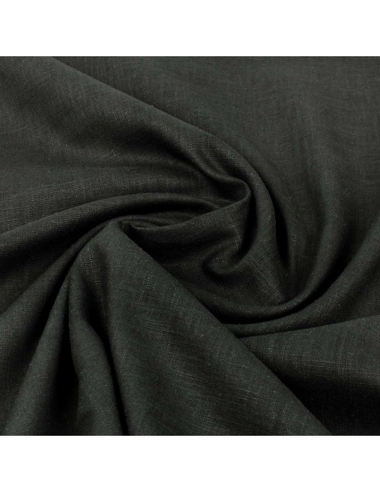 Tissu lin uni 135 cm noir