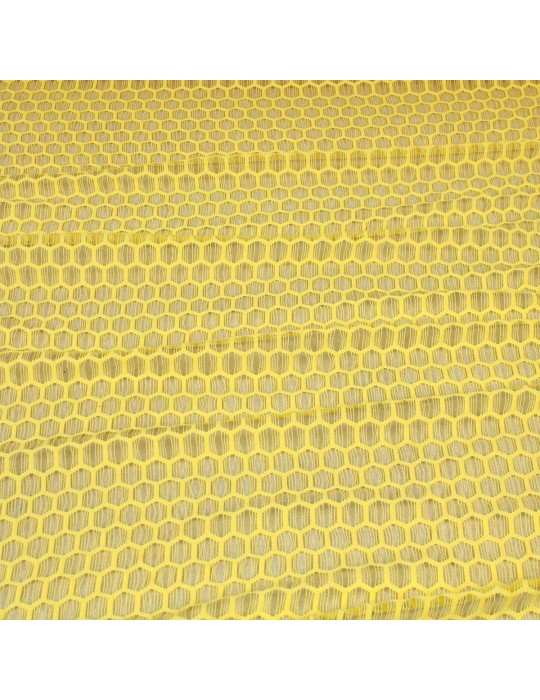 Tissu dentelle uni jaune