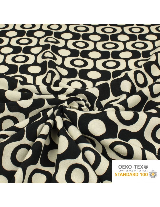 Tissu viscose Soixante noir/blanc