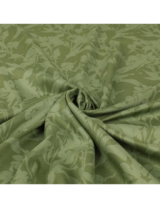 Tissu viscose imprimé floral vert