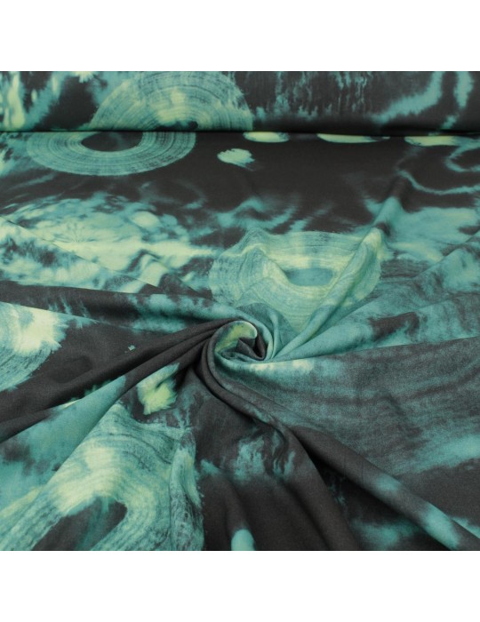 Tissu viscose imprimé tie-dye marine