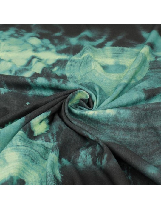 Tissu viscose imprimé tie-dye marine