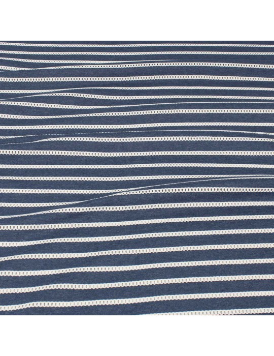 Tissu jersey troué bleu